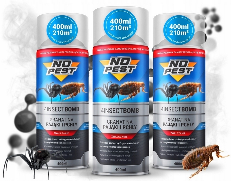 Dymovnica proti švábom, kliešťom, komárom, moliam, mravcom, muchám, osám, pavúkom, blchám, plošticám, strieborným rybkám No-Pest 0,4 kg